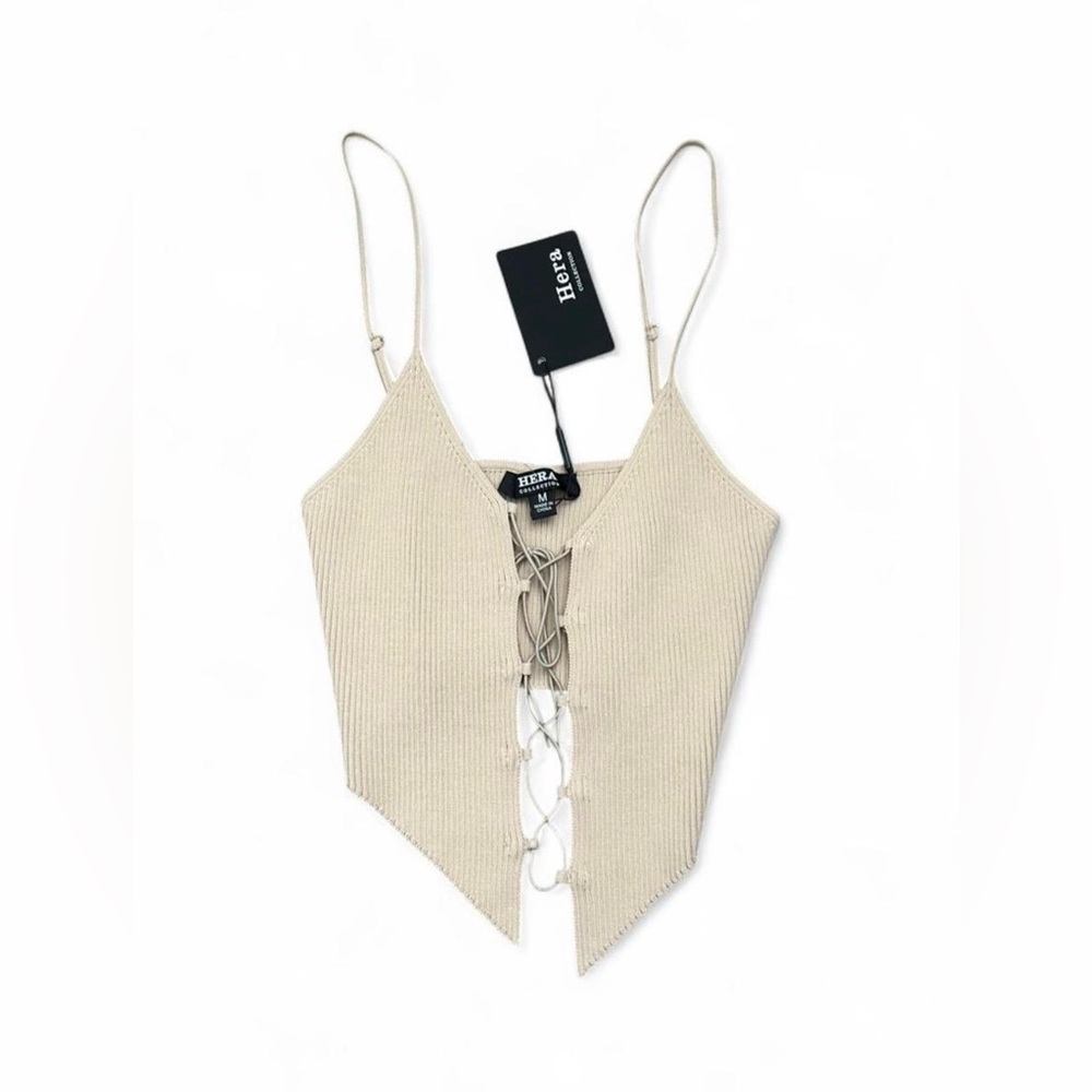 NWT Hera Collection Cream Lace-Up Camisole